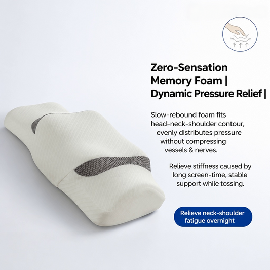 Ergonomic Cervical Memory Foam Neck Pillow for Back & Side Sleepers