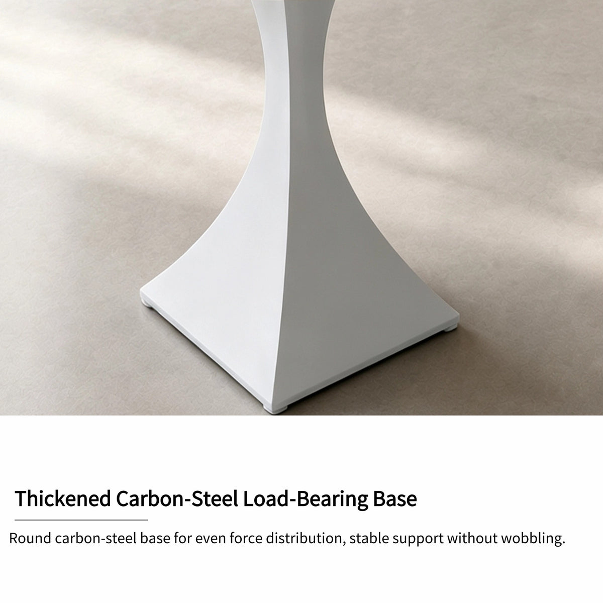Round Sintered Stone Coffee Table with White Pedestal – 70 cm