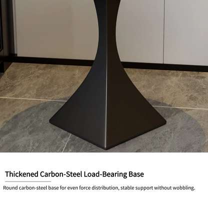 Square Sintered Stone Coffee Table with Matte Dark Gray Base