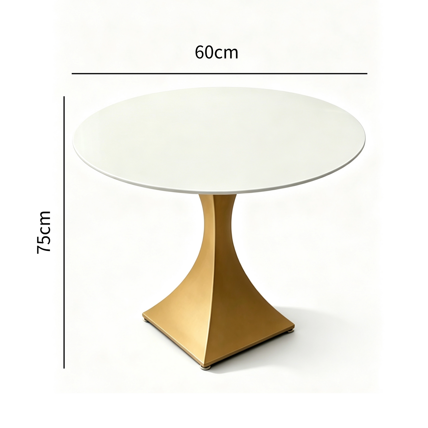 Round Sintered Stone Coffee Table with 18K Gold Pedestal – 60 cm