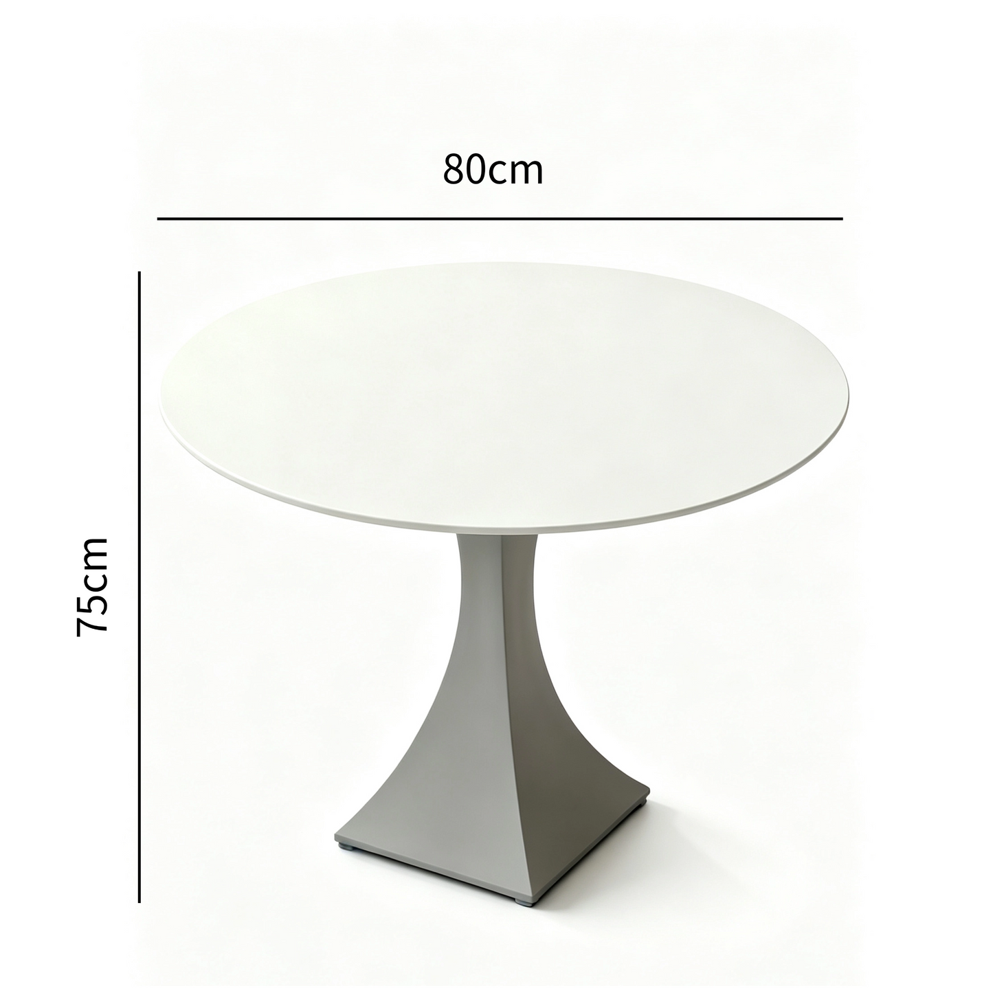 Round Sintered Stone Coffee Table with Light Gray Pedestal – 80 cm