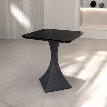 Square Sintered Stone Coffee Table with Matte Dark Gray Base