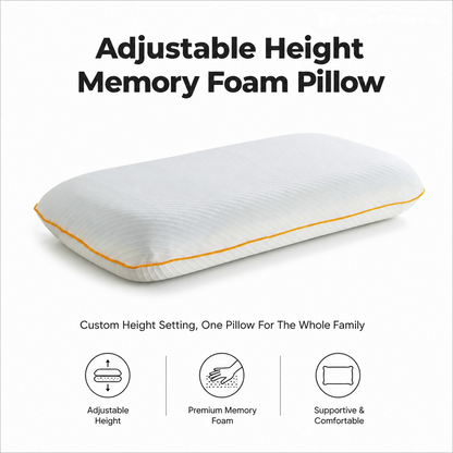 Adjustable Height Memory Foam Pillow