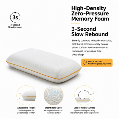 Adjustable Height Memory Foam Pillow