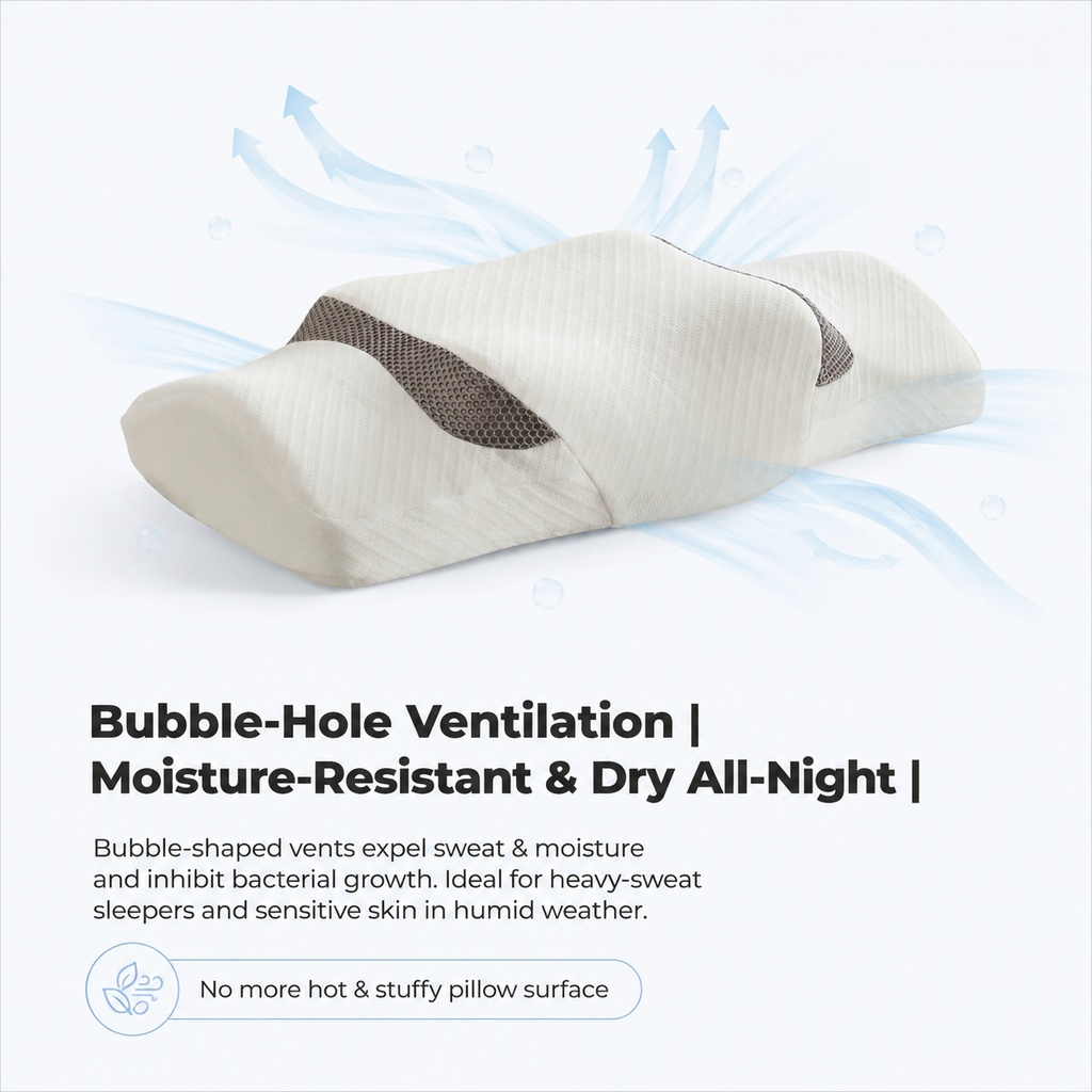 Ergonomic Cervical Memory Foam Neck Pillow for Back & Side Sleepers