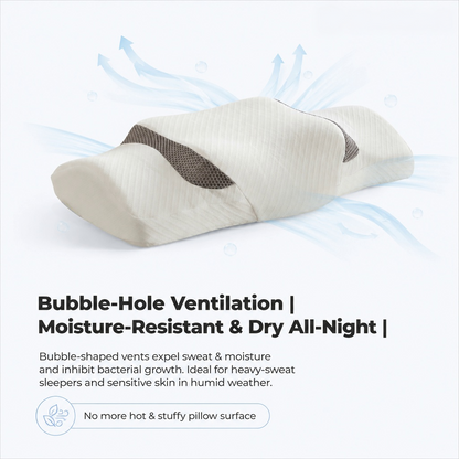 Ergonomic Cervical Memory Foam Neck Pillow for Back & Side Sleepers