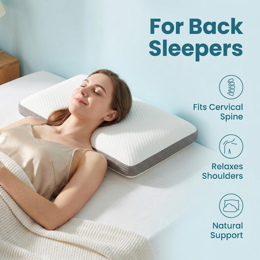 Oversized Memory Foam Cervical Pillow for Back Sleepers