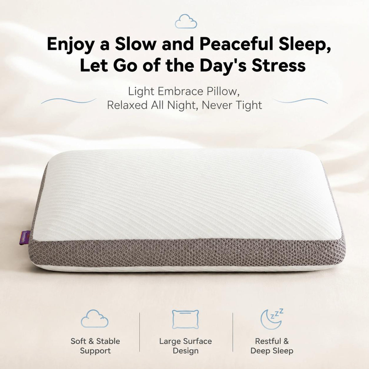 Oversized Memory Foam Cervical Pillow for Back Sleepers